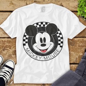 Disney Mickey And Friends Mickey Mouse Checkerboard Circle Unisex Tee Adult